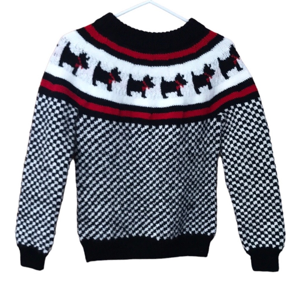 Hand knit scottie dogs sweater